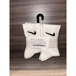 Nike Cushioned Mesh Crew Socks 6-Pack Little Kid White Shoes Size 4-5
